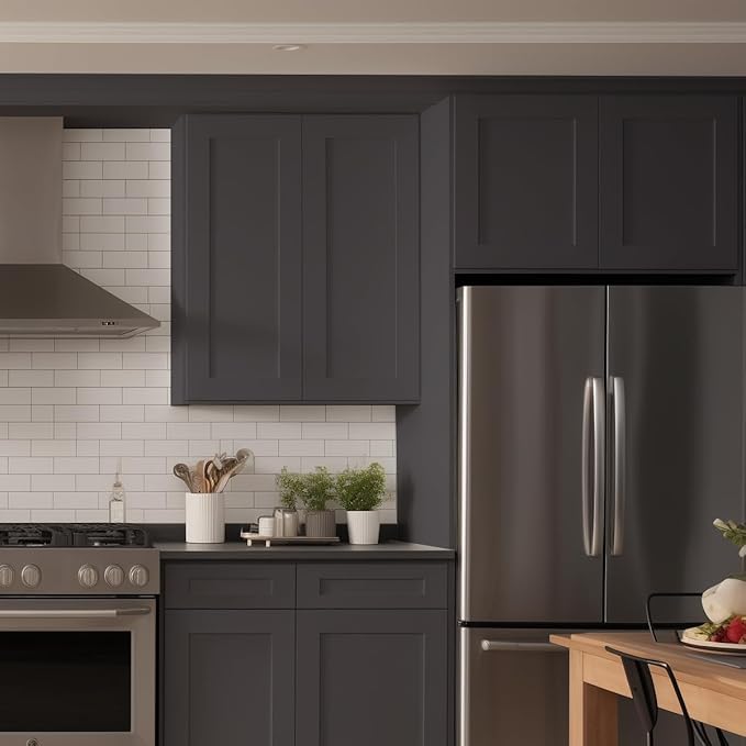 Wall-Mounted Cabinet – Solid Wood Shaker Style Medicine Cabinet with Adjustable Shelves & Soft-Close Doors for Bathroom, Kitchen, and Office Storage (Pebble Gray, 42" W x 12" D x 30" H)