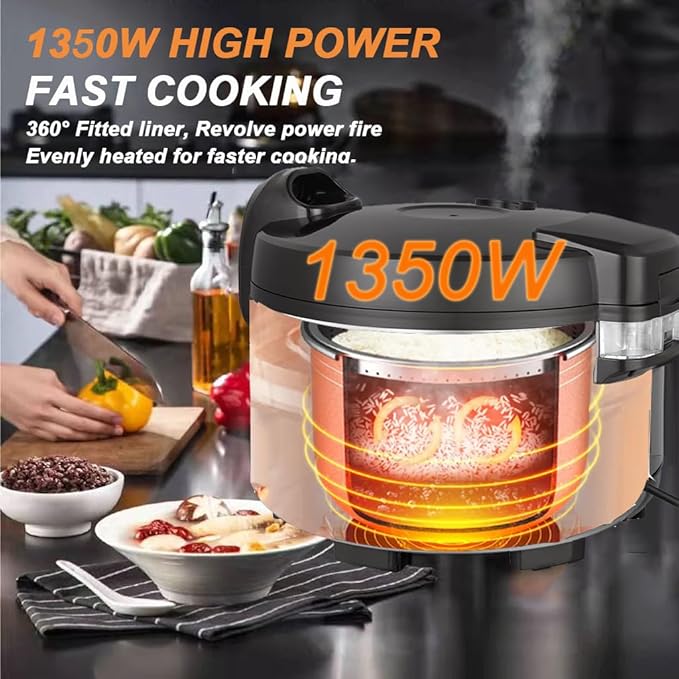 15.8QT Large Commercial rice cooker 84 cups cooked / 32 cups uncooked rice Commercial Electiric Rice Warmer for 60-70 people, with One-Touch Operation