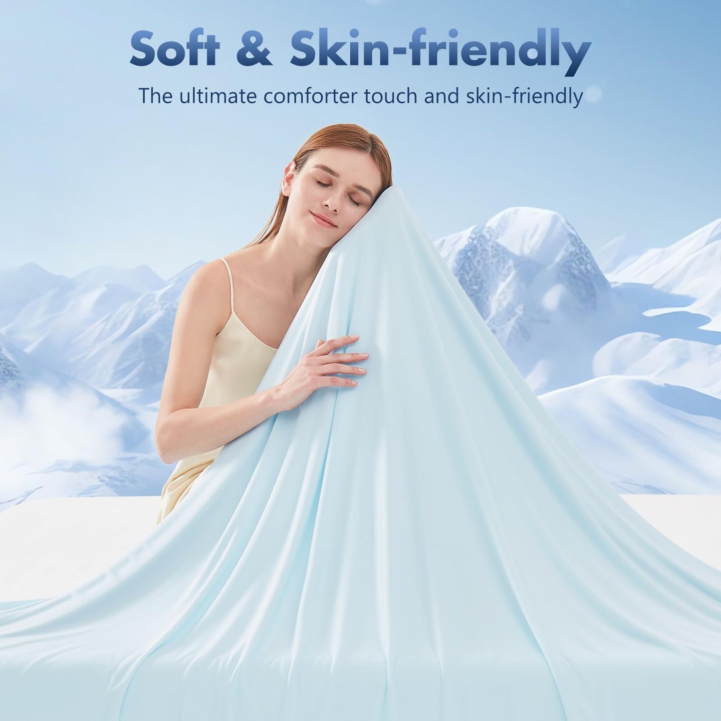 GOHERO Cooling Blanket Queen - Arc-Chill Q-Max >0.5 Cool Summer Blanket for Hot Sleepers - Double Design Lightweight Absorbs Heat to Keep Cool on Warm Nights(90"x90") Blue