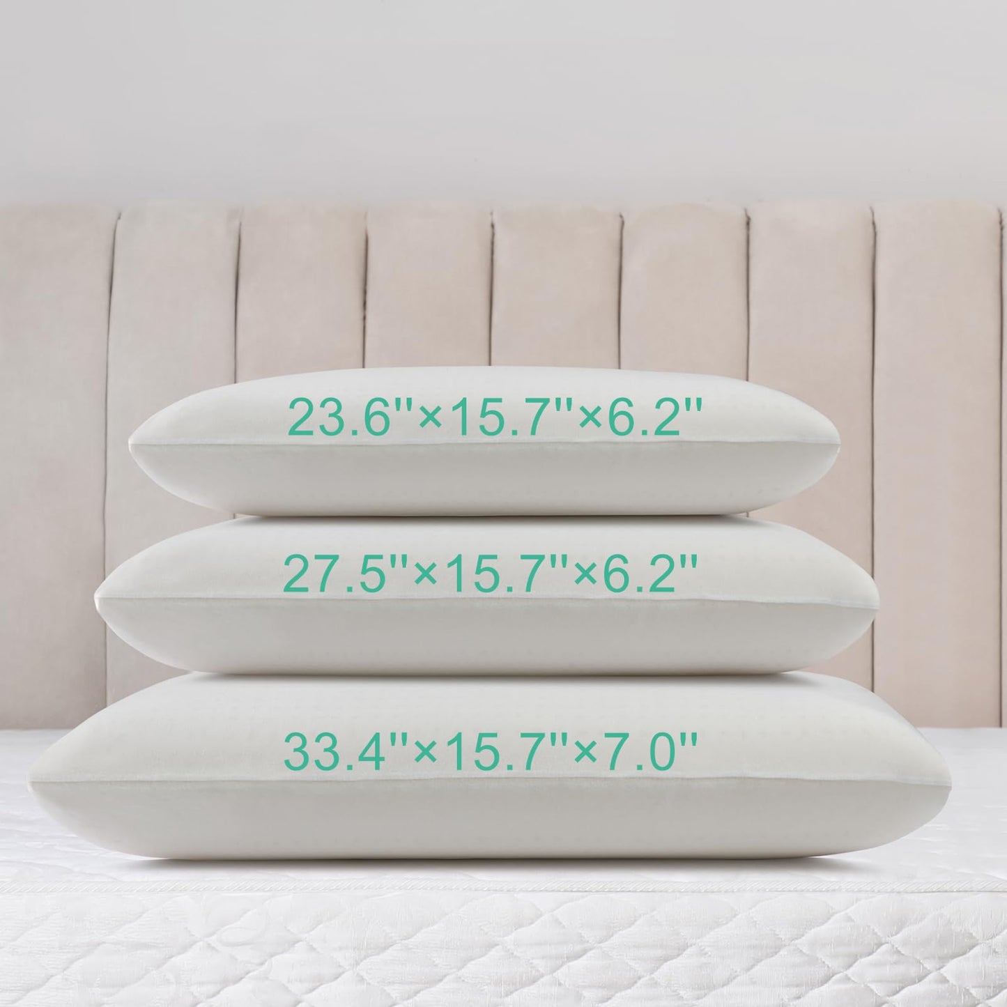 Miebeiea 100% Natural Talalay Latex Pillow for Sleeping with Removable Cotton Cover, Premium Soft Bed Pillow Helps Relieve Pain and Pressure, Suitable for Side Back or Stomach Sleepers