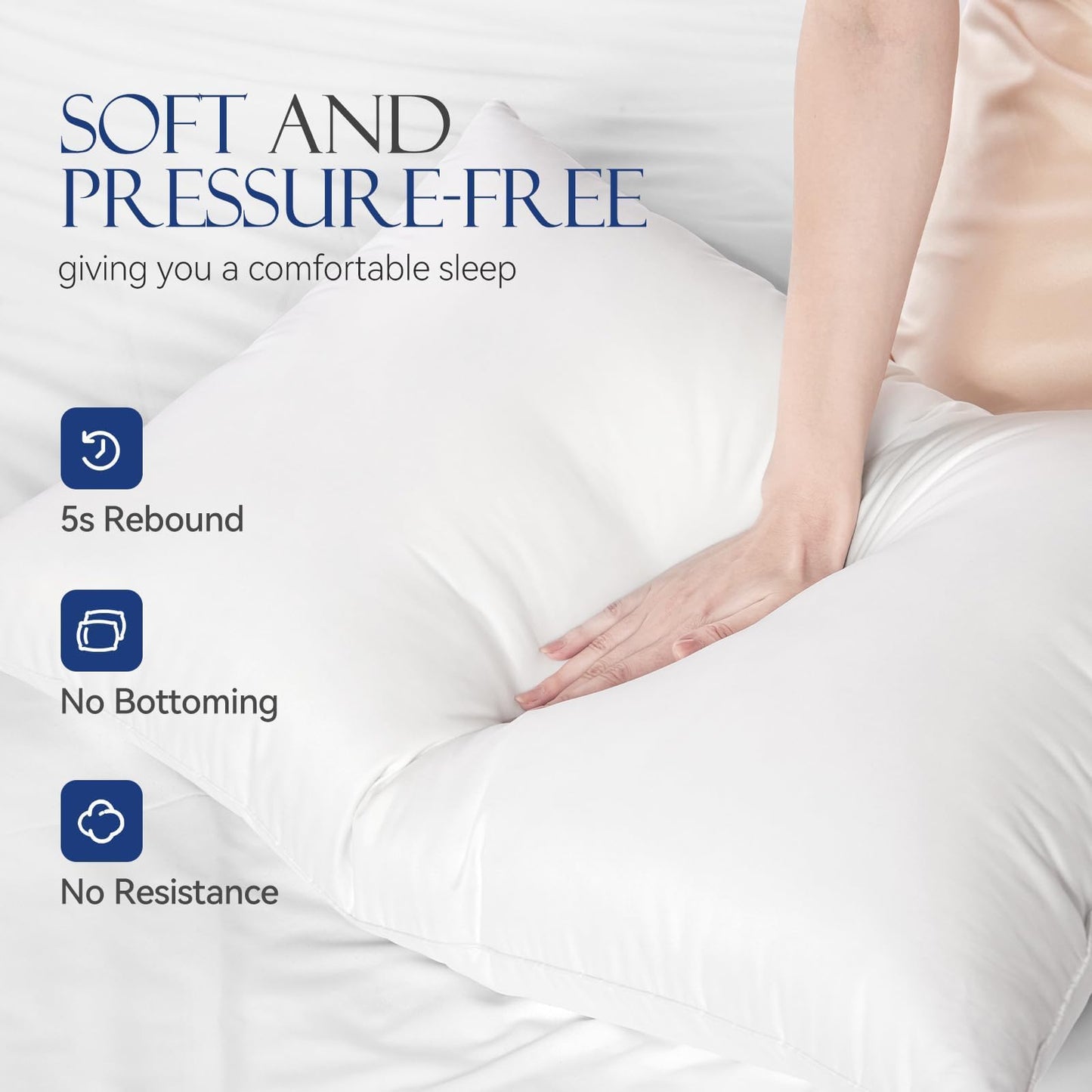 Down Feather Pillows with Adjustable Loft, Adjustable Firmness Bed Pillows Queen Size, Soft and Supportive Hotel Collection Pillow for Back Stomach Side Sleepers, Oeko-TEX Certified (20" x 30")