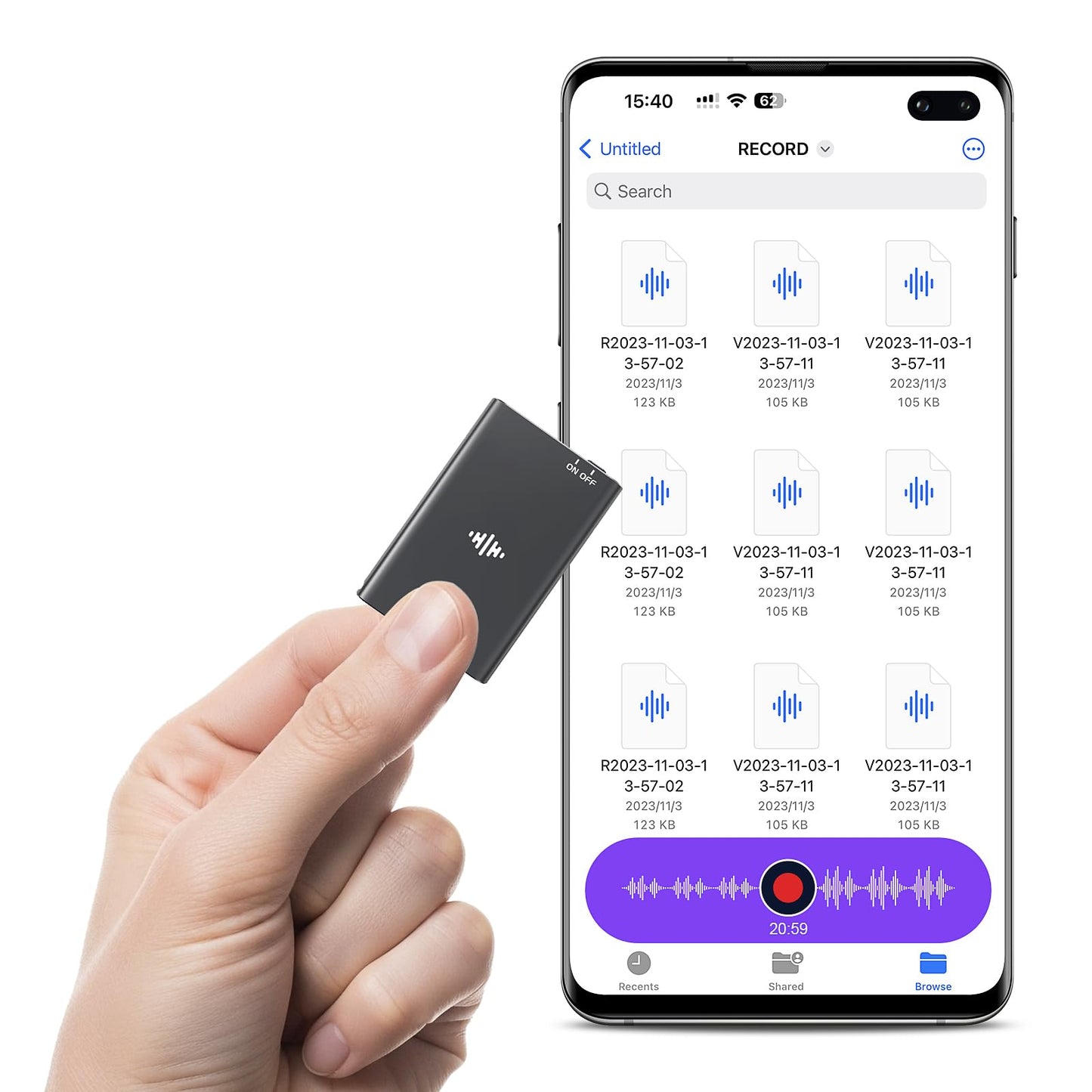 64GB Magnetic Voice Activated Recorder - Xelarvex Voice Recorder AI-Intelligent Noise Reduction, 4800 Hours Recording Device,MP3 Playback & USB-C Audio Recorder for Lectures/Meetings/Interviews