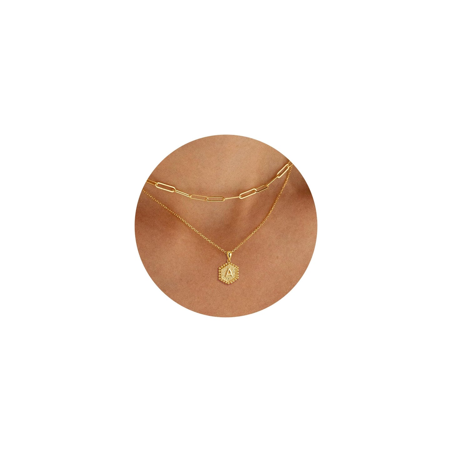 Decholly Layered Initial Necklaces for Women - 18K Gold Solid Over Initial A Necklace Gold Layered Letter Necklaces Dainty Gold Necklace Jewelry for Women Gifts