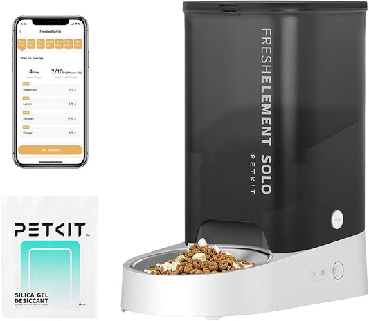 PETKIT Automatic Cat Feeder, 2.4G WiFi Automatic Dog Feeder, App Control Pet Food Dispenser with Triple Fresh-Lock System, Up to 10 Meals Per Day, Schedule Feeding, Food Shortage Alert, 3L Capacity