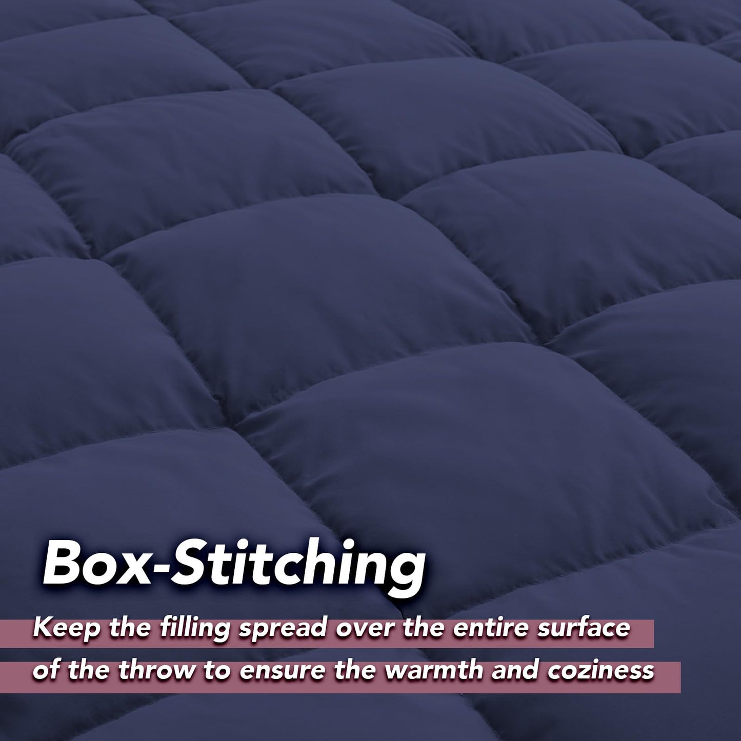 DAICO Lightweight Down Throw Blanket Feather Down Throw for Couch Sofa Soft Packable Down Blanket Throw for Indoor and Outdoor Use 50"x70" Navy Blanket