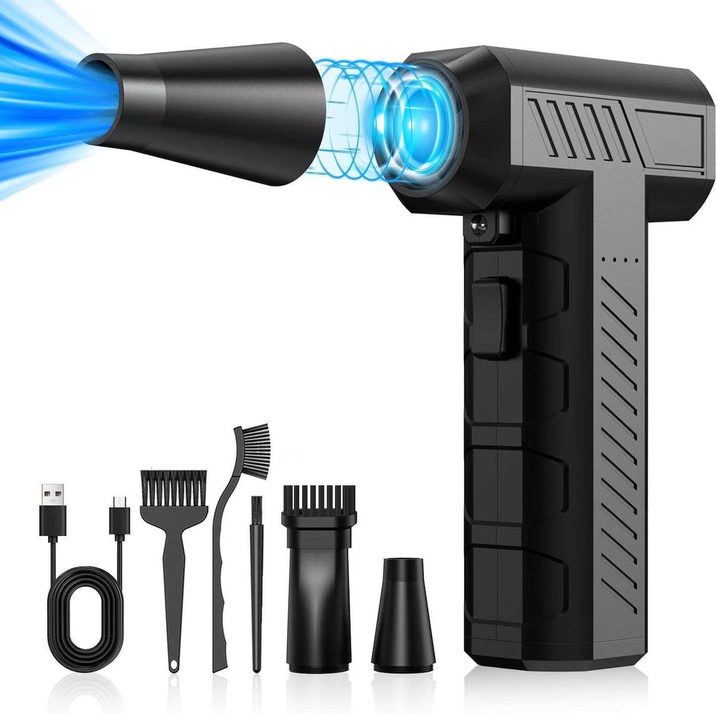 Compressed Air Duster -Mini Blower Turbo Fan,150000RPM Cordless Electric air Duster for Keyboard PC Cleaning,No Canned,Jet Dry Blower Air Blower for Home and Car