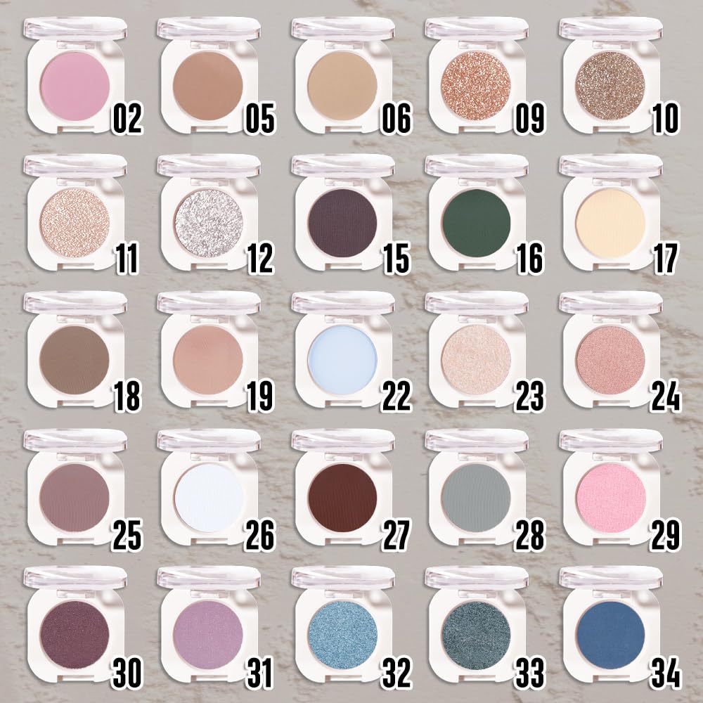 Single Glitter Shimmer Sparkle Eye shadow Palette Makeup, Slive Glitter Eyeshadow for Women, Pigmented Waterproof Sombras Para Ojos, Vegan, Talc, Paraben & Cruelty Free, 12