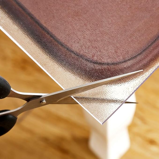 NECAUX Custom 36 x 55 Inch Clear Table Cover Protector, 1.5mm Thick Plastic Waterproof Heavy Duty Pad for Dining Room Table, Clear Table Cloth Cover Protector, Table Cloth Pad for Kitchen Wood Grain