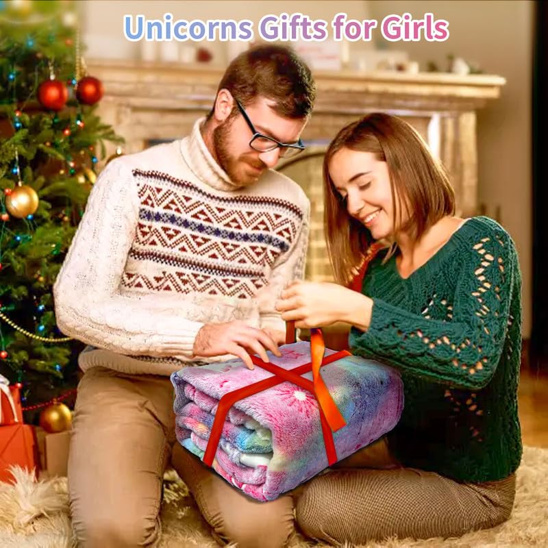 Unicorn Glow in The Dark Blankets for Girls, Kids Blankets for Baby/Toddler, Unicorns Gifts for Girls Age 1-12, Soft Fleece Blanket 40"x 50"