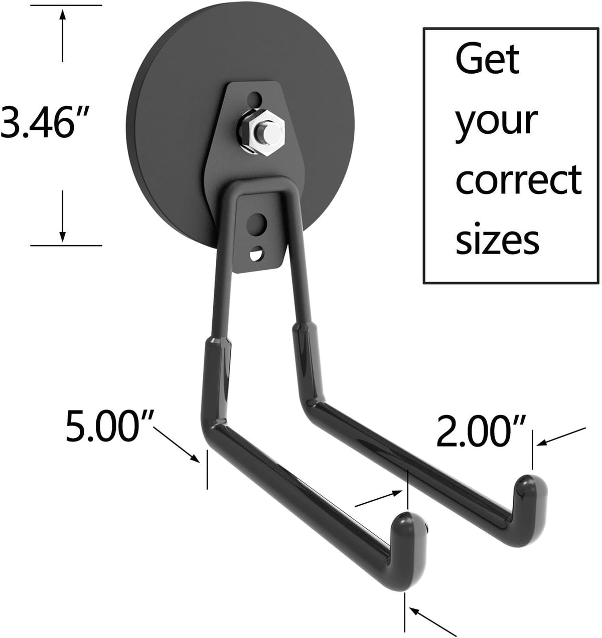 Large Magnetic Hooks Heavy Duty,Magnetic Utility Hooks for Garden Tools,Horse trailor,Straps,Steel Pegboard,Workshop,Anti-Scratch EV Charger Holder,Magnetic Cable and Tool Holder(2pack)