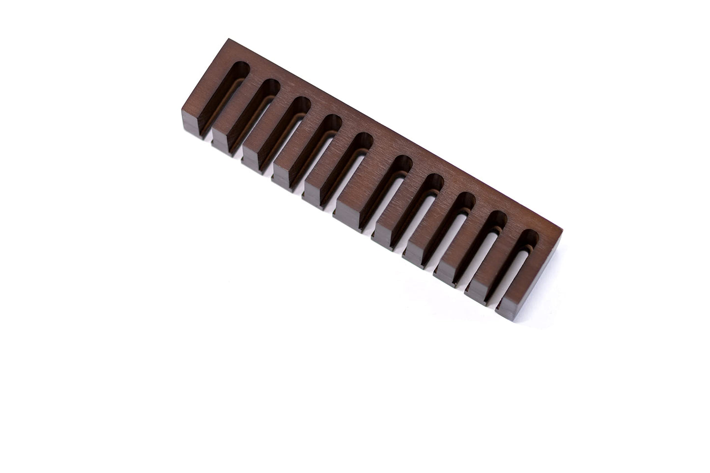 Beechwood Belt Hanger for Closet - Dark Wood Finish Organizer (10.75" x 2.5" x 1.7") - Holder With Mount Hardware for 10 Belts
