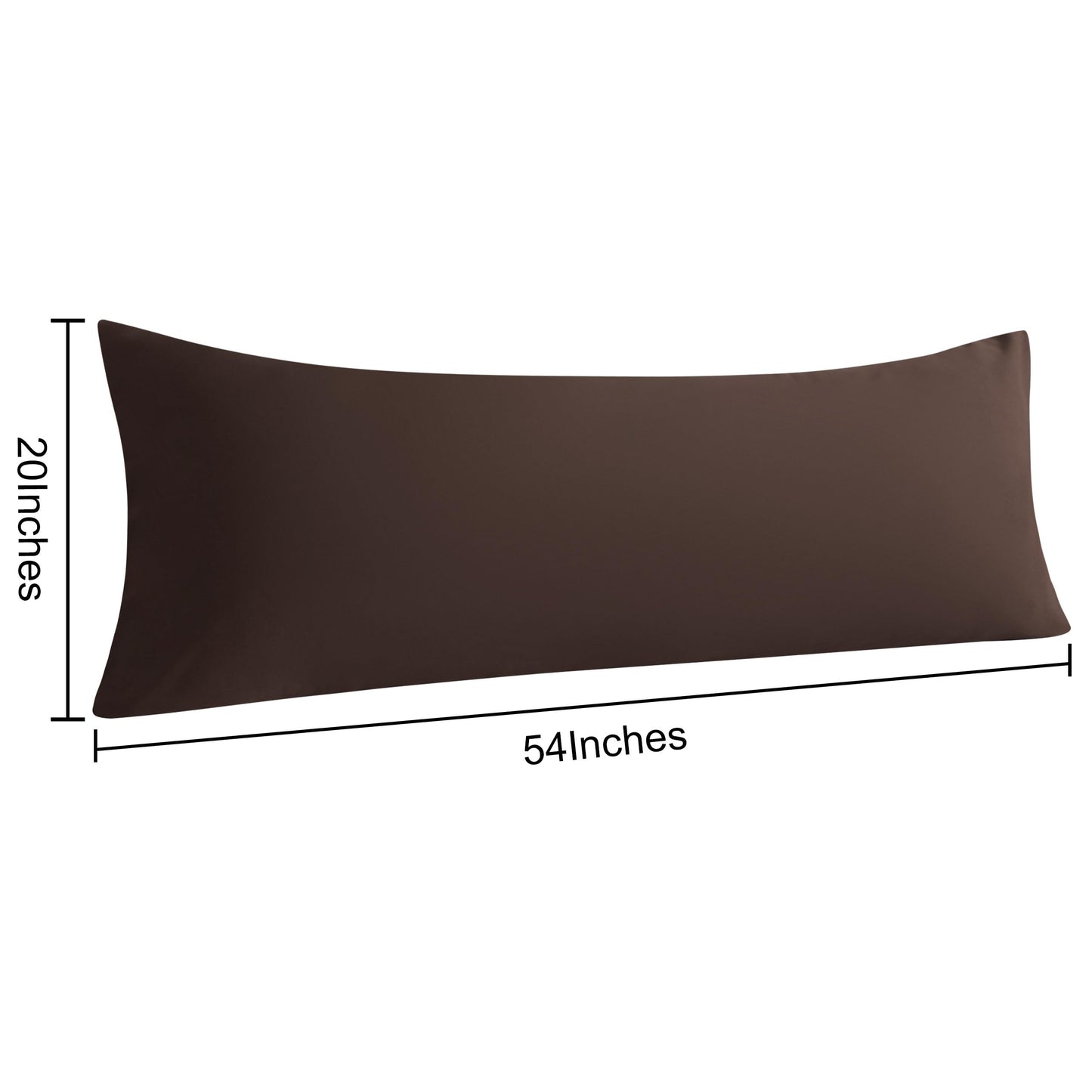 NTBAY Body Pillow Cases Set of 2, 2 Pack Brushed Microfiber 20x54 Inches, Soft, Wrinkle, Fade, Stain Resistant Dark Brown Pillow Cases with Envelope Closure