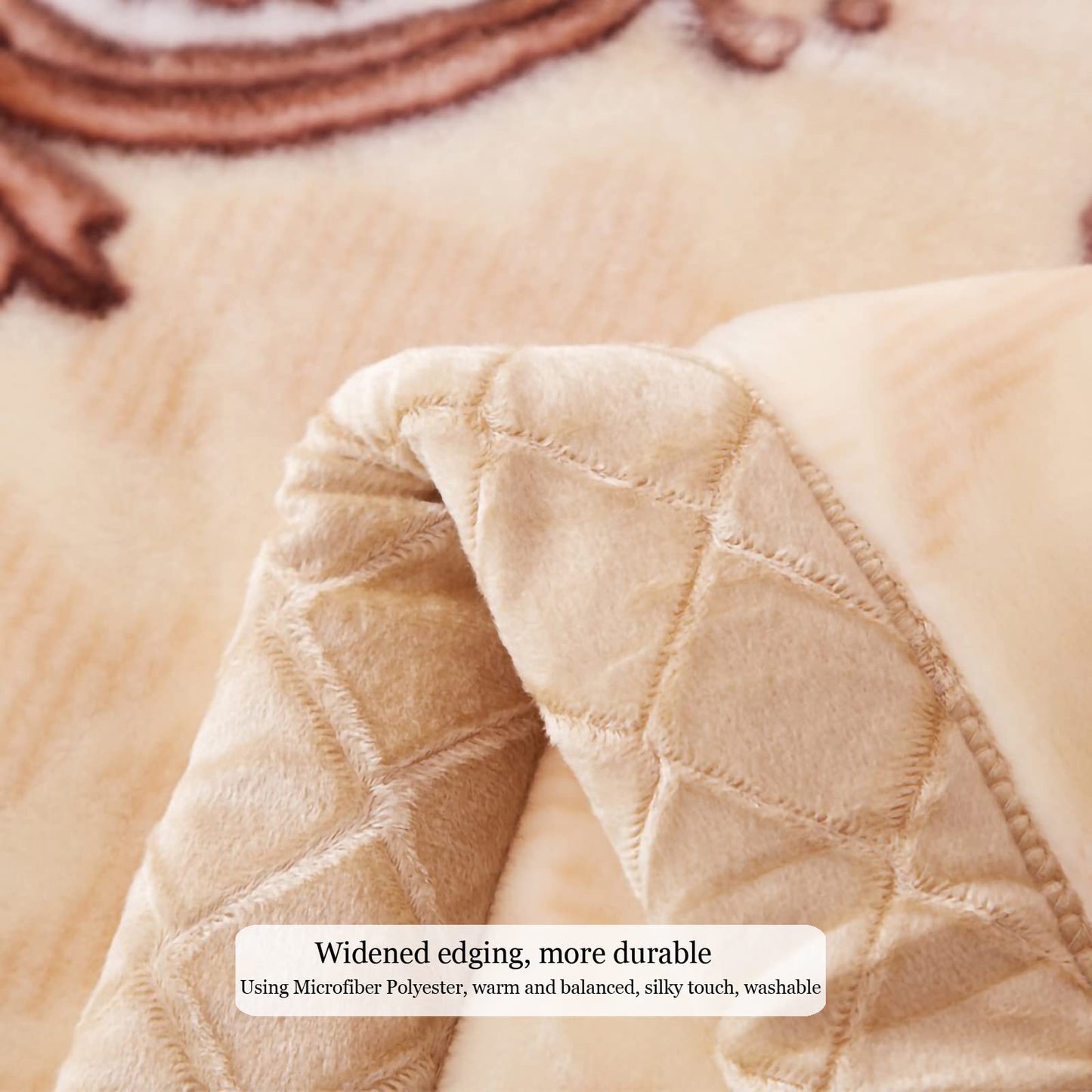 11 lbs Heavy Korean Mink Blanket King Size 86 x 95 inch Silky Soft and Warm, 2 Ply Raschel Bed Blanket for The Cold Night.