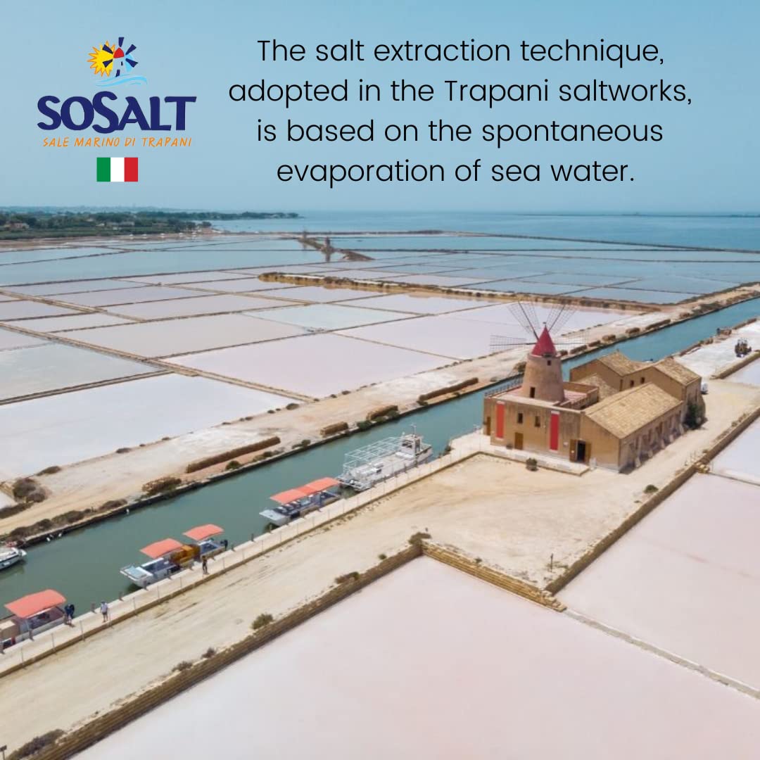 SOSALT DAL MARE DI TRAPANI Fine Sea Salt from Sicily, Foodservice Bulk Bag, (10kg) 22 lb, All Natural, Mediterranean Sea Salt Bulk, Kosher