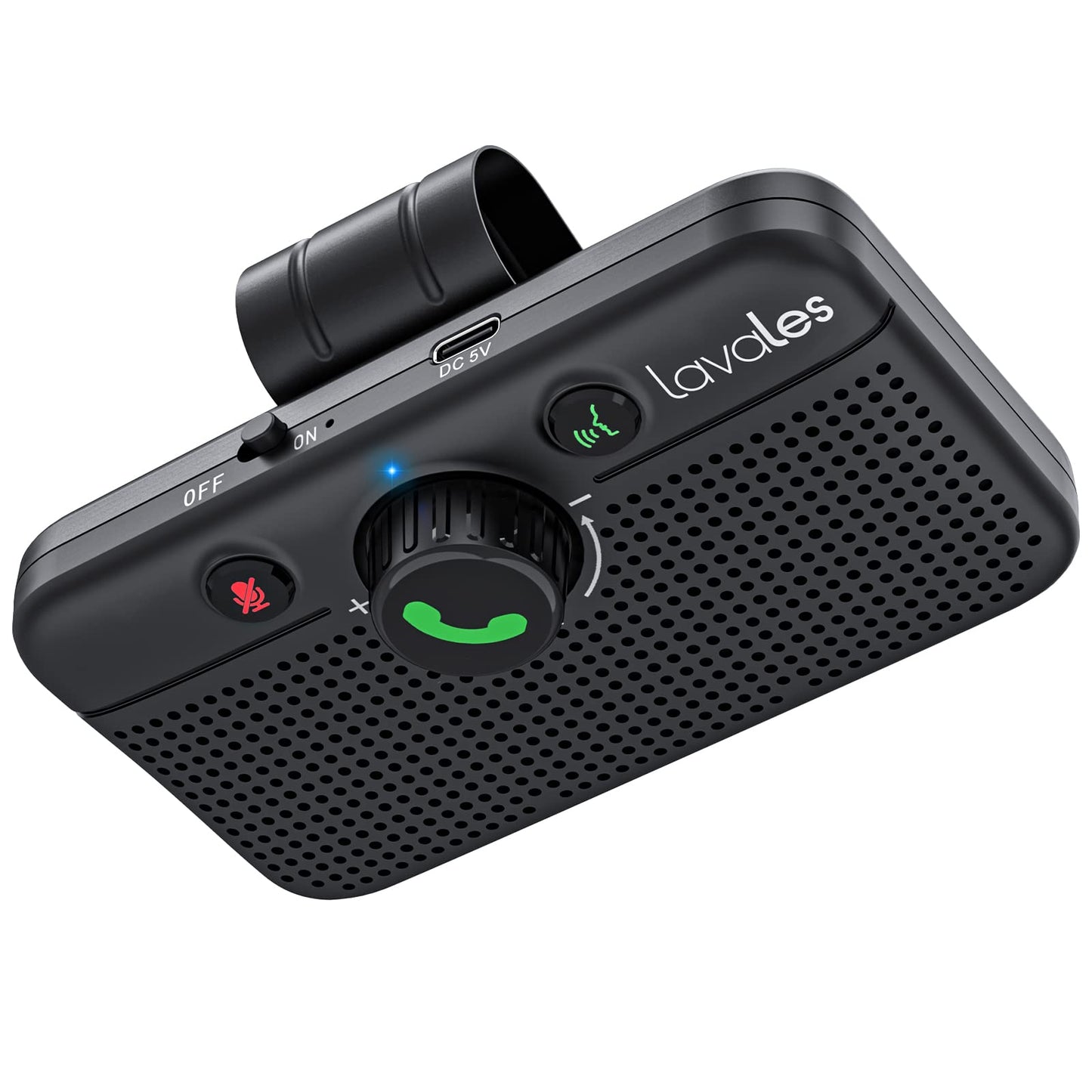 Lavales Bluetooth 5.3 Speaker, Handsfree Bluetooth Speaker Kit, Support Siri & Google Voice Assistant, Car Phone Speakerphone with Visor Clip