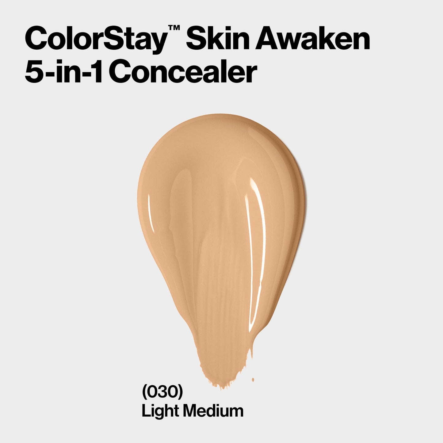 Revlon ColorStay Skin Awaken 5-in-1 Concealer, Lightweight, Creamy Longlasting Face Makeup with Caffeine & Vitamin C, For Imperfections, Dark Circles & Redness, 030 Light Medium, 0.27 Fl Oz