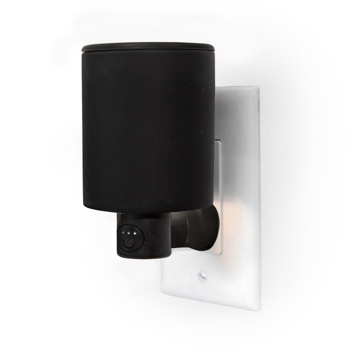 Happy Wax Black Outlet Timer Warmer for Scented Wax - Compact Ceramic Wall Plug in Wax Melt Warmer with Timer - Wax Melter for Home Fragrance with Removable Silicone Dish