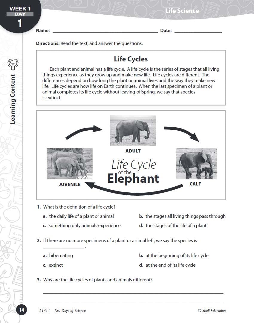 180 Days™: Science, Earth and Space Science for 5th Grade Practice Workbook for Classroom and Home, Cool and Fun Practice Created by Teachers (180 Days of Practice)