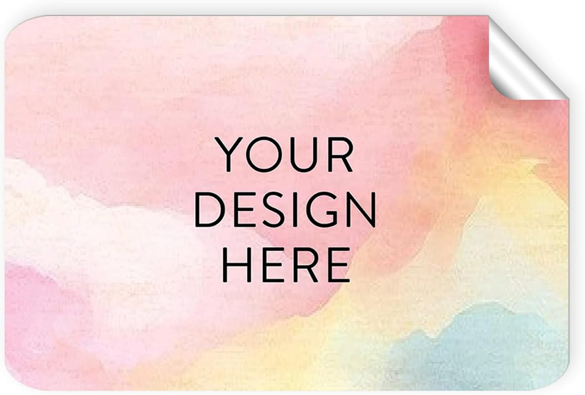 100 Custom Vinyl Stickers - Upload Your own Image, Text, Design, Logo - Personalized Logo Labels for Handmade, Packaging, Bottle, Jars, Candle, Brand Stickers (Watercolor, 4x2)