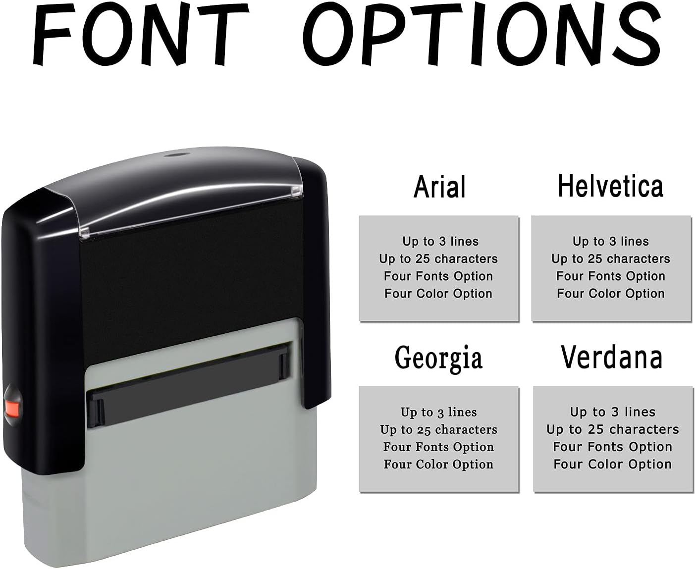 Personalized Stamp (47 x 18mm -4 Lines)- Custom Self Inking Rubber Stamps- Return Custom Address Stamp (Red)