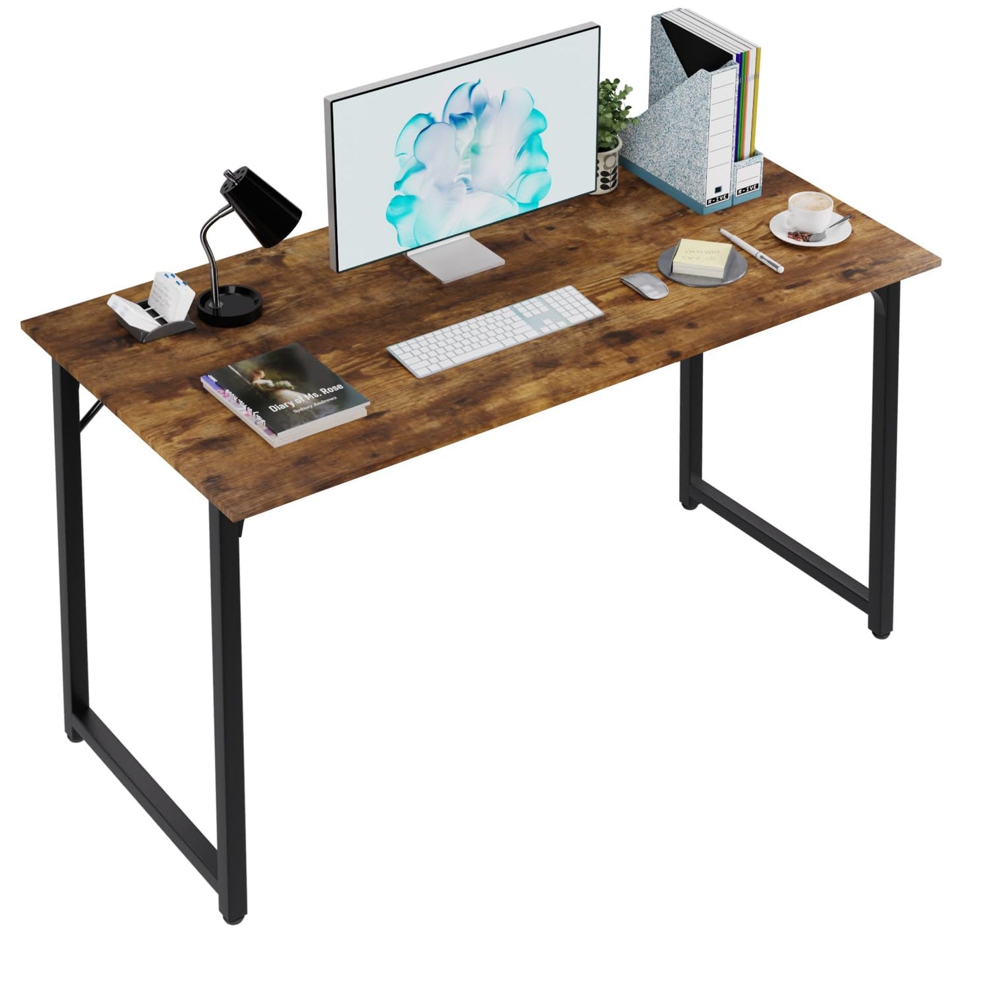 PayLessHere 32/39/47 inch Computer Desk Study Writing Table, Adjustable feet, Modern Furniture for Home Office (1, Brown, 47 inch)