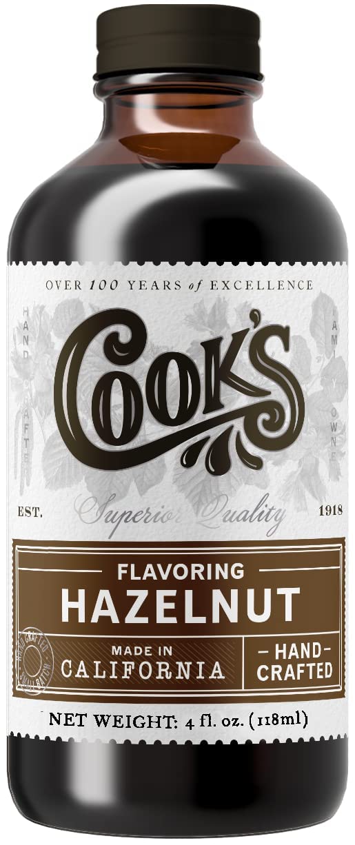 Cook's, Pure Hazelnut Flavor, Perfect for Baking and Cooking, Certified Kosher, Gluten Free, Allergen Free, Vegan, 4 oz