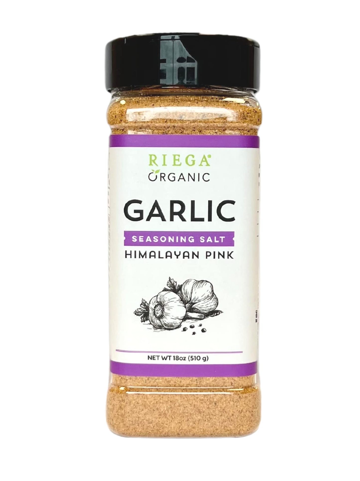 Riega Organic Garlic Seasoning Salt, Himalayan Pink Salt Perfect for Every Meal 18 Ounce (Pack of 1)