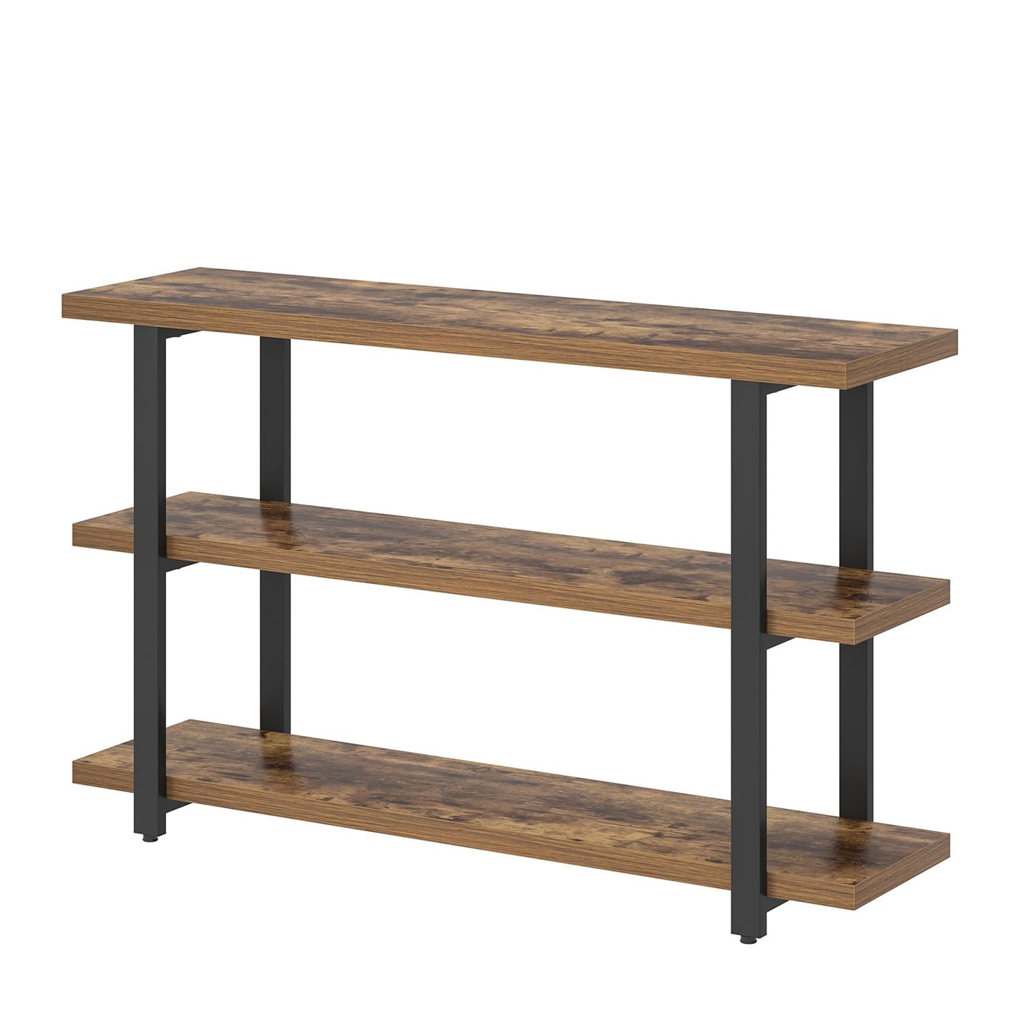 FOLUBAN Sofa Table, Wood Entryway Table with Storage Shelves for Living Room, Modern Console Tables for Hallway, Entrance, or Behind Couch, Rustic Brown, 47 Inch