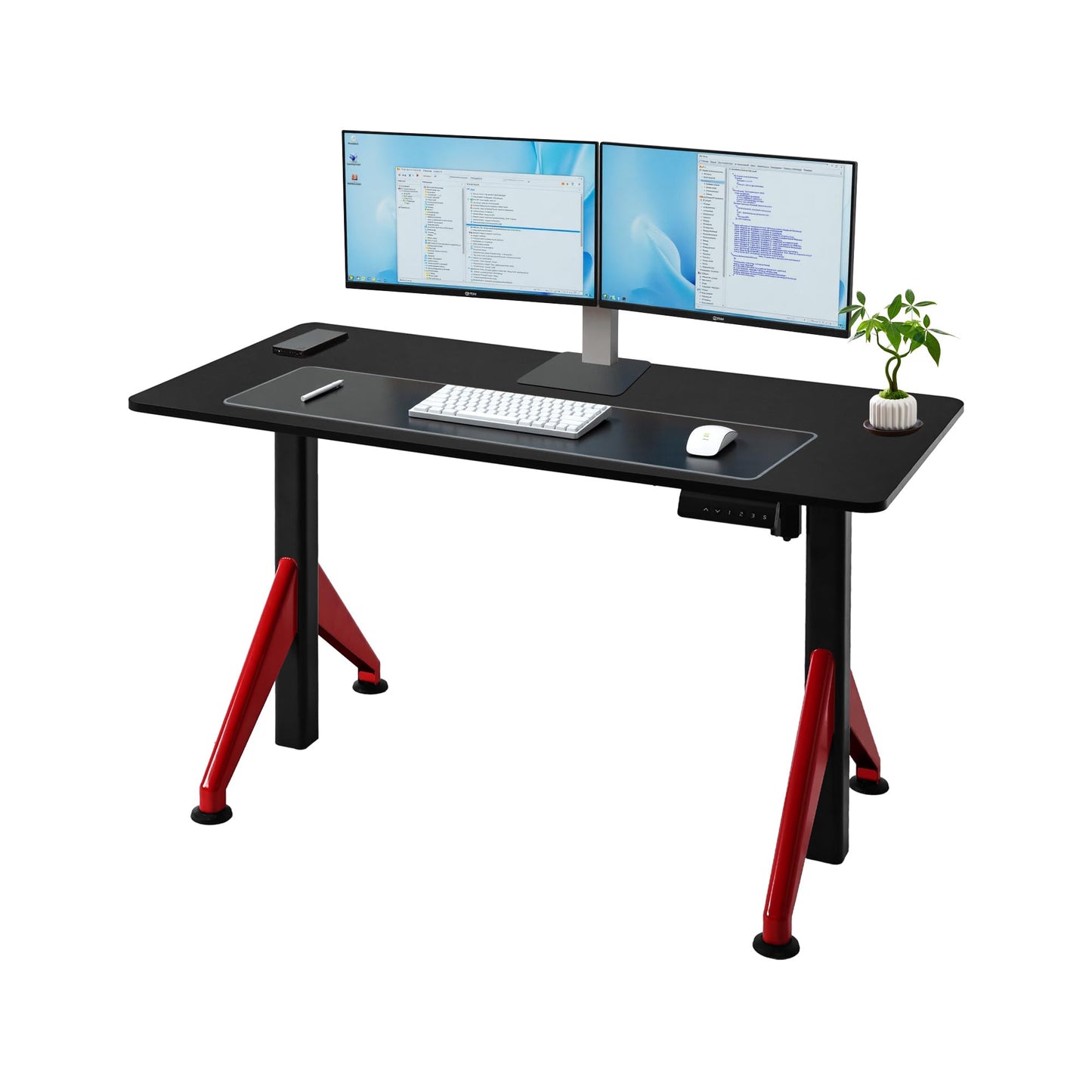 Fromann Electric Sit Standing Desk 47.2×23.6 Inches Height Adjustable Sit Stand up Desk for Home Office (Black)
