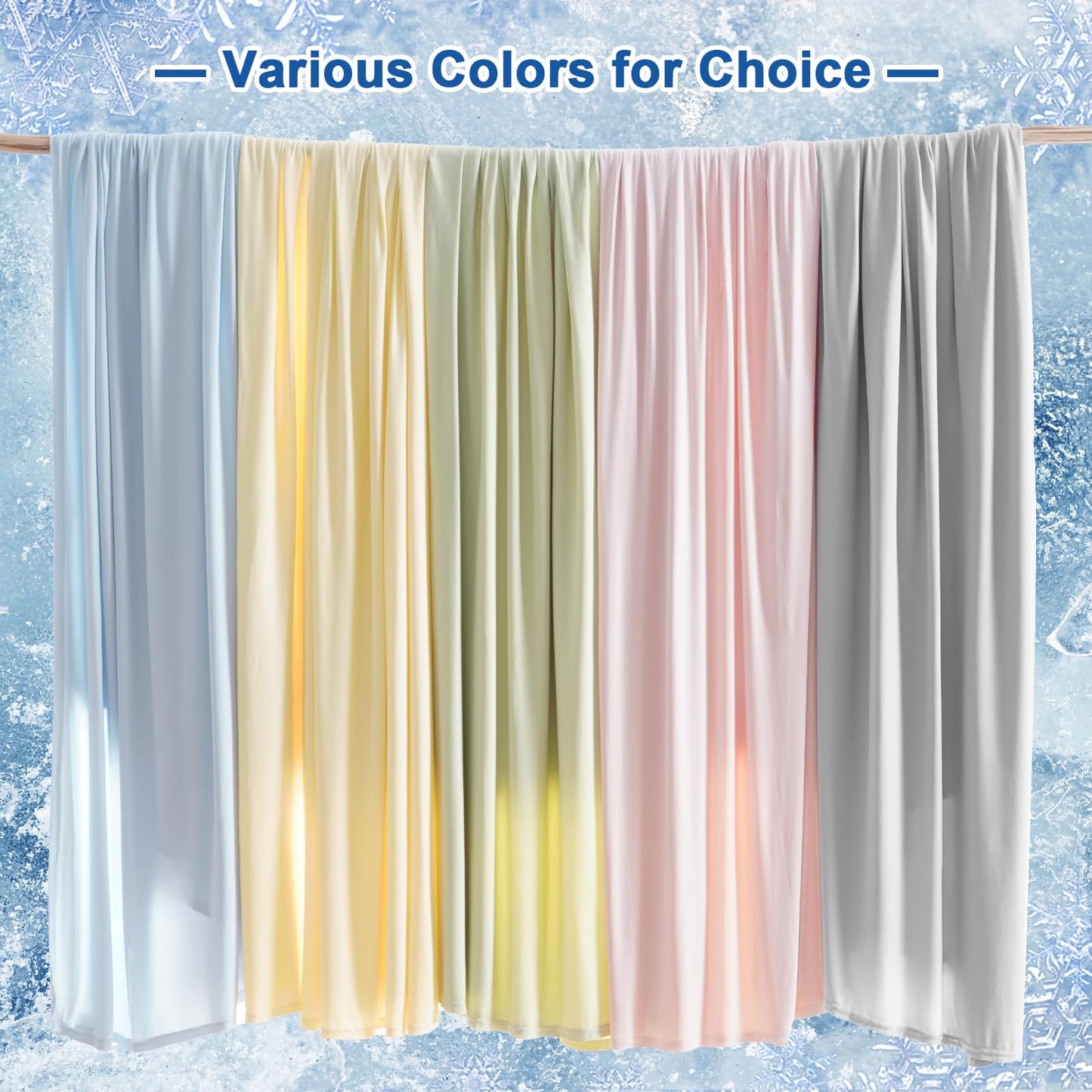 PHF Reversible Double Cooling Blanket Throw Size, Ultra Soft Arc-Chill Q-Max>0.5 Thin Summer Single Layer for Hot Sleepers, Breathable Lightweight Portable Silky for Home Office Travel Car, Ice Blue