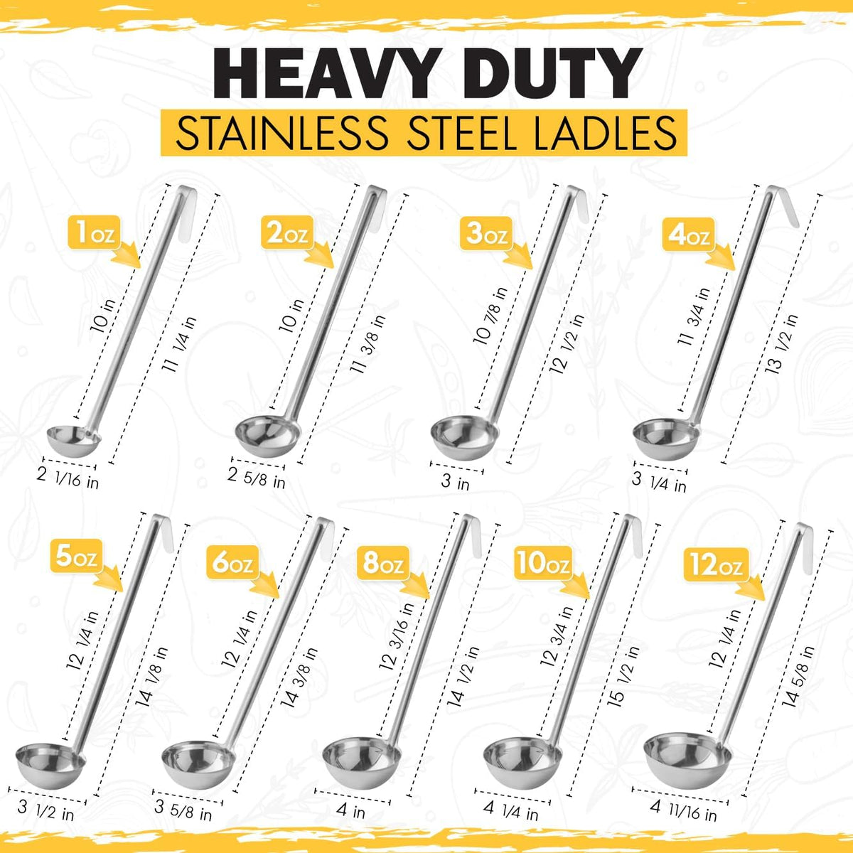 Ladle - Durable Stainless Steel Ladle Serving Measuring Soup Dressing Sauce Gravy Sturdy Dependable Long Handle for Kitchen (1, 5 Oz.)