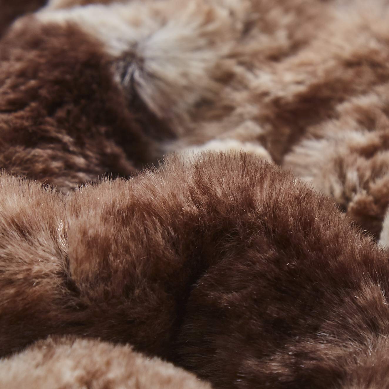 Tache 63 X 90 Inch Elegant Golden Dark Brown Faux Fur Super Soft Warm Sherpa Throw Blanket, Twin Size