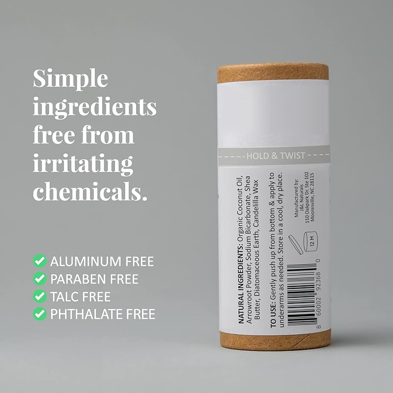 J&L Naturals Aluminum Free Deodorant for Men & Women | 100% Natural Ingredients With Coconut Oil, Shea Butter, & Essential Oils | Sustainable, Eco-Friendly (Peppermint & Bergamot, 3.0 Oz (Pack of 2))