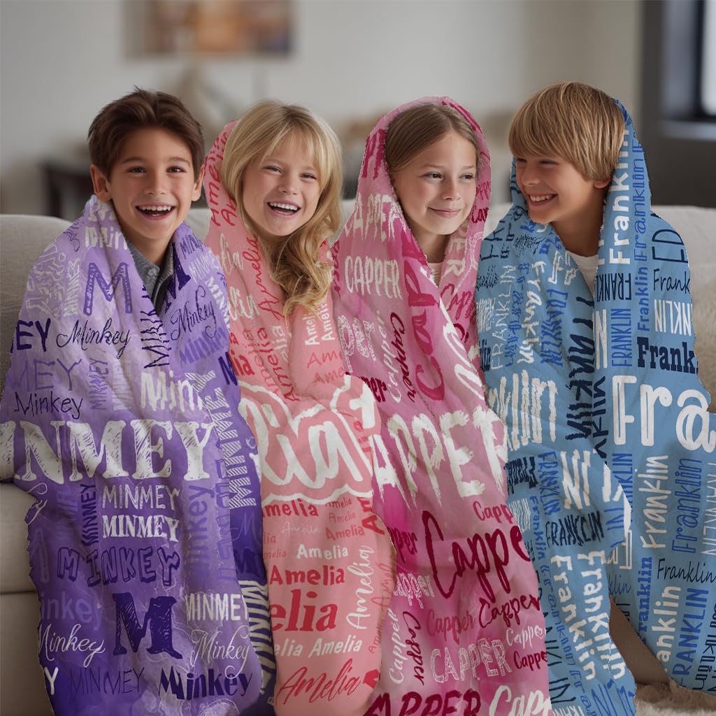Custom Blanket Personalized Baby Blankets for Boys Customized Blanket with Name for Adult Kid Birthday