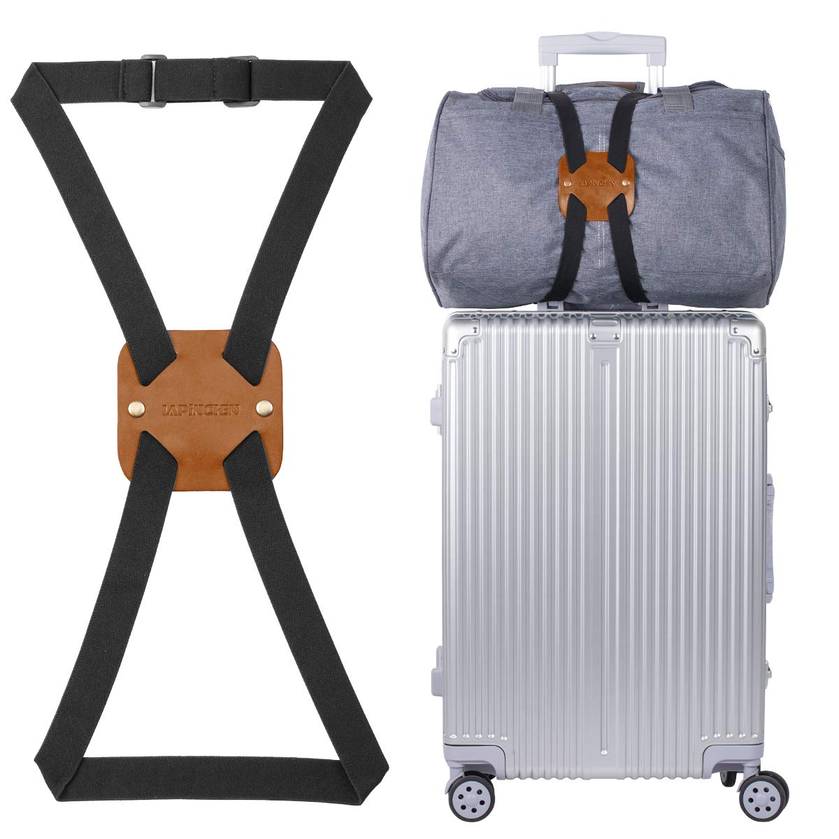 Luggage Straps for Suitcases,Travel Belt for Luggage Over Handle, Adjustable High Elastic Luggage Straps for Suitcases TSA Approved for Connecting Your Luggage (Brown)