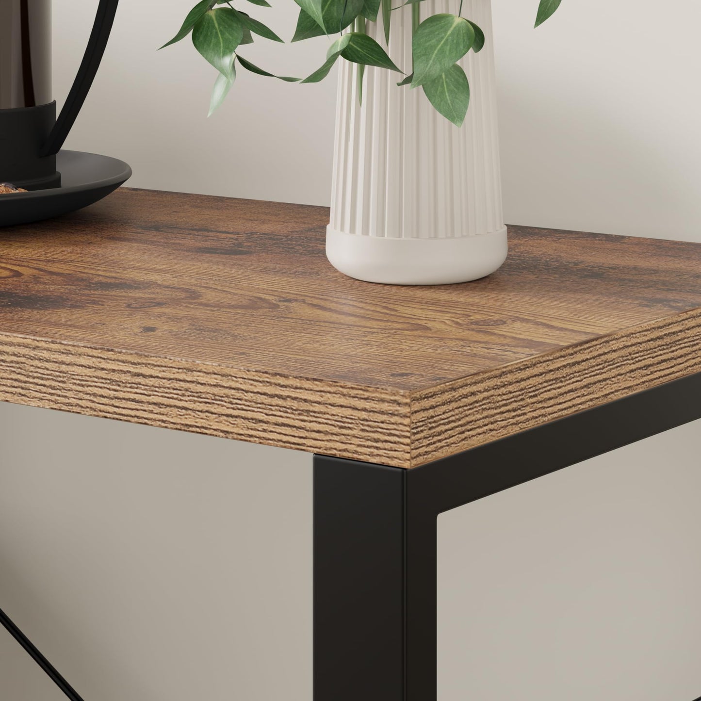 BOTLOG Console Table with 3 Shelves, Entryway Table Industrial Rustic with Thickened Desktop Living Room and Corridor