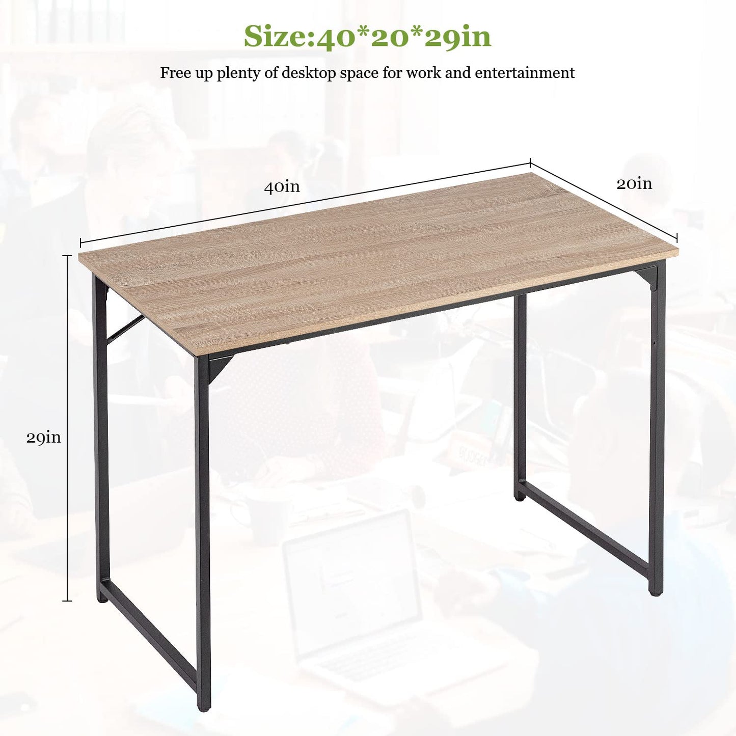 PayLessHere 32/39/47 inch Computer Desk Study Writing Table, Adjustable feet, Modern Furniture for Home Office (1, Nature, 39 inch)
