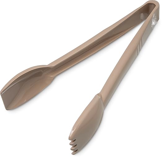 Carlisle FoodService Products 460906 Carly Salad Tong, 9" Salad Tong, Beige, 12 Pack