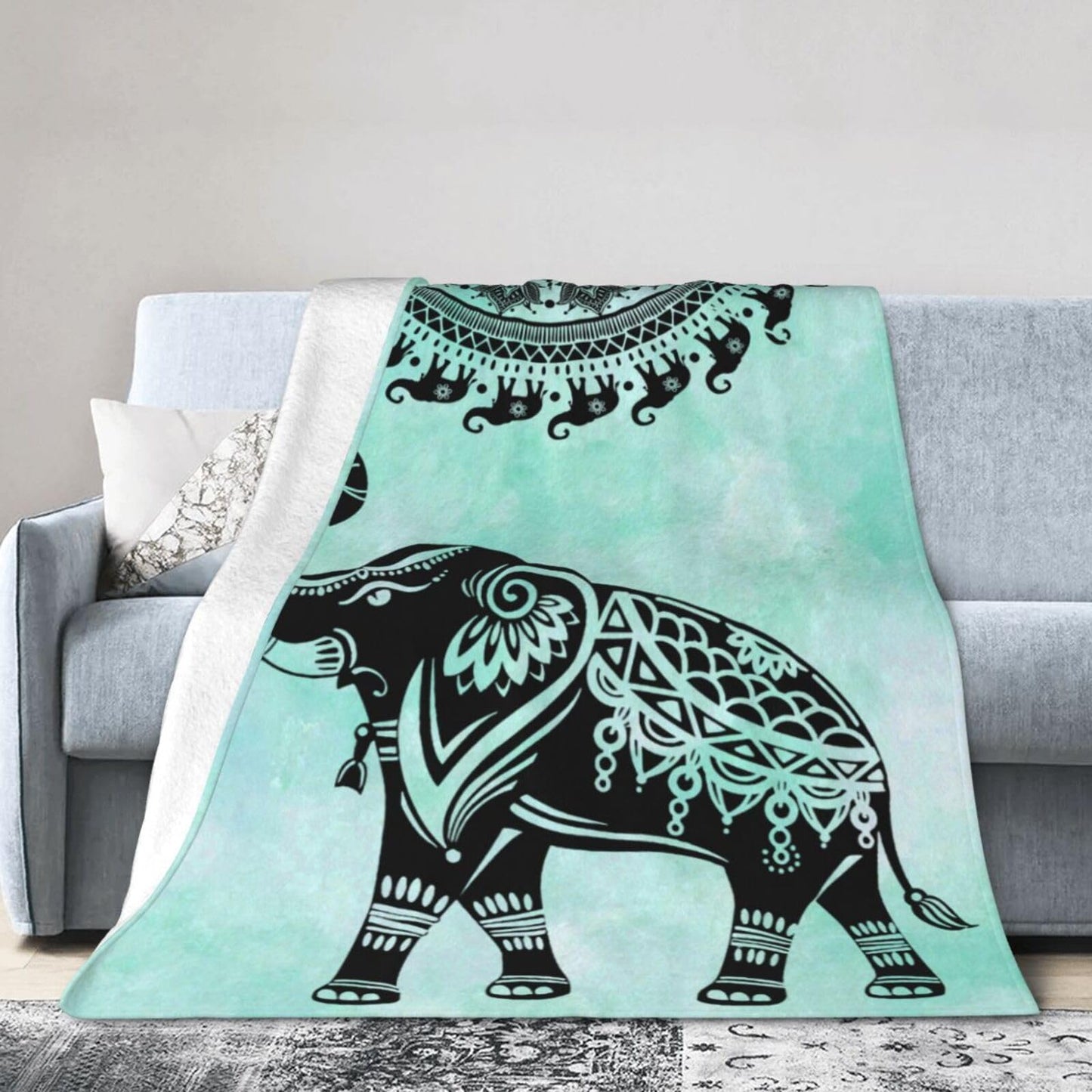Elephant Blanket Soft Cozy Elephants Throw Blanket Gifts for Women Girls Super Plush Warm Elephant Stuff Lightweight Fleece Flannel Gift Blankets for Kids Adults 50"X40"