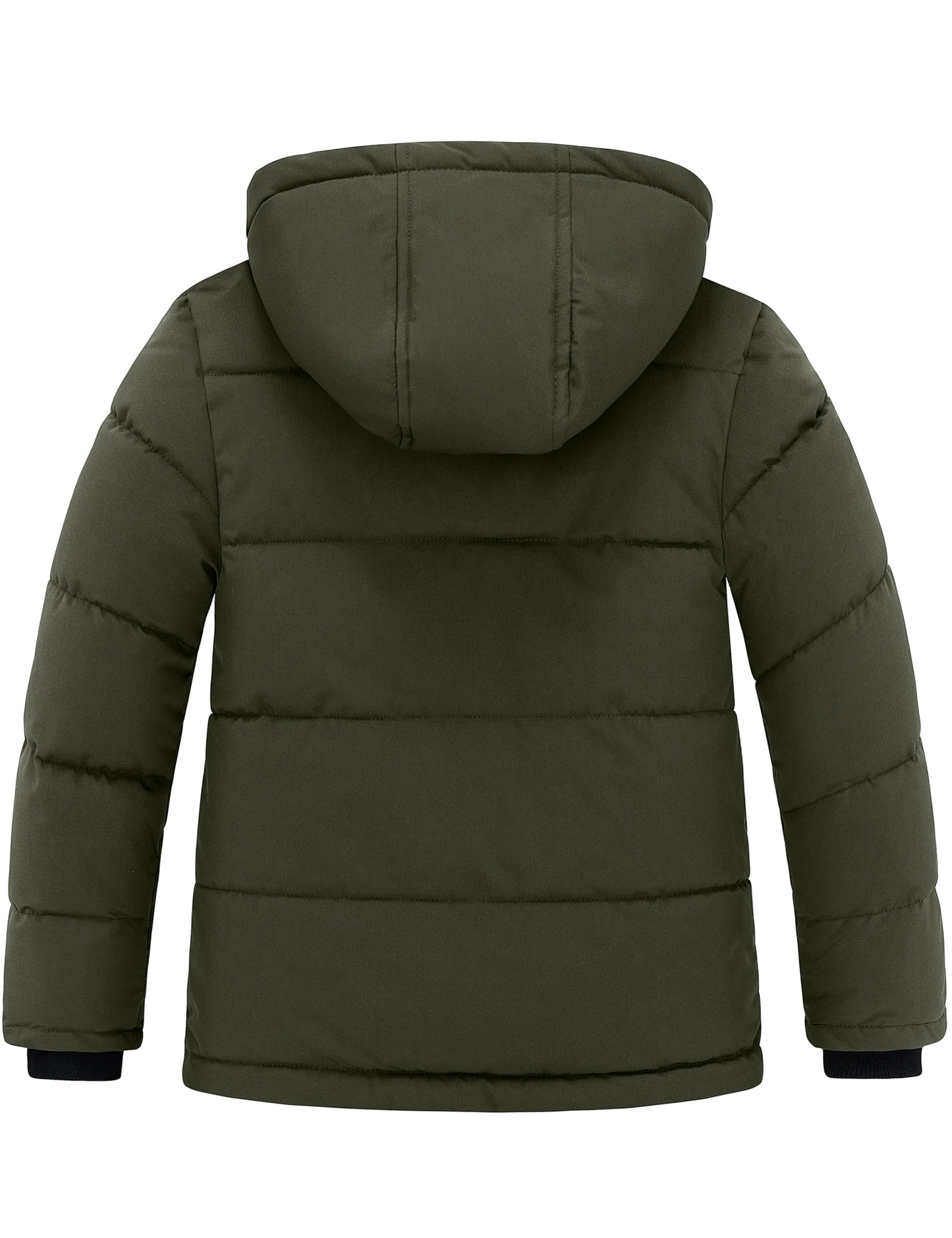 ZSHOW Boys' Windproof Winter Jacket Fleece Lined Padded Puffer Coatt(Army Green,10/12)
