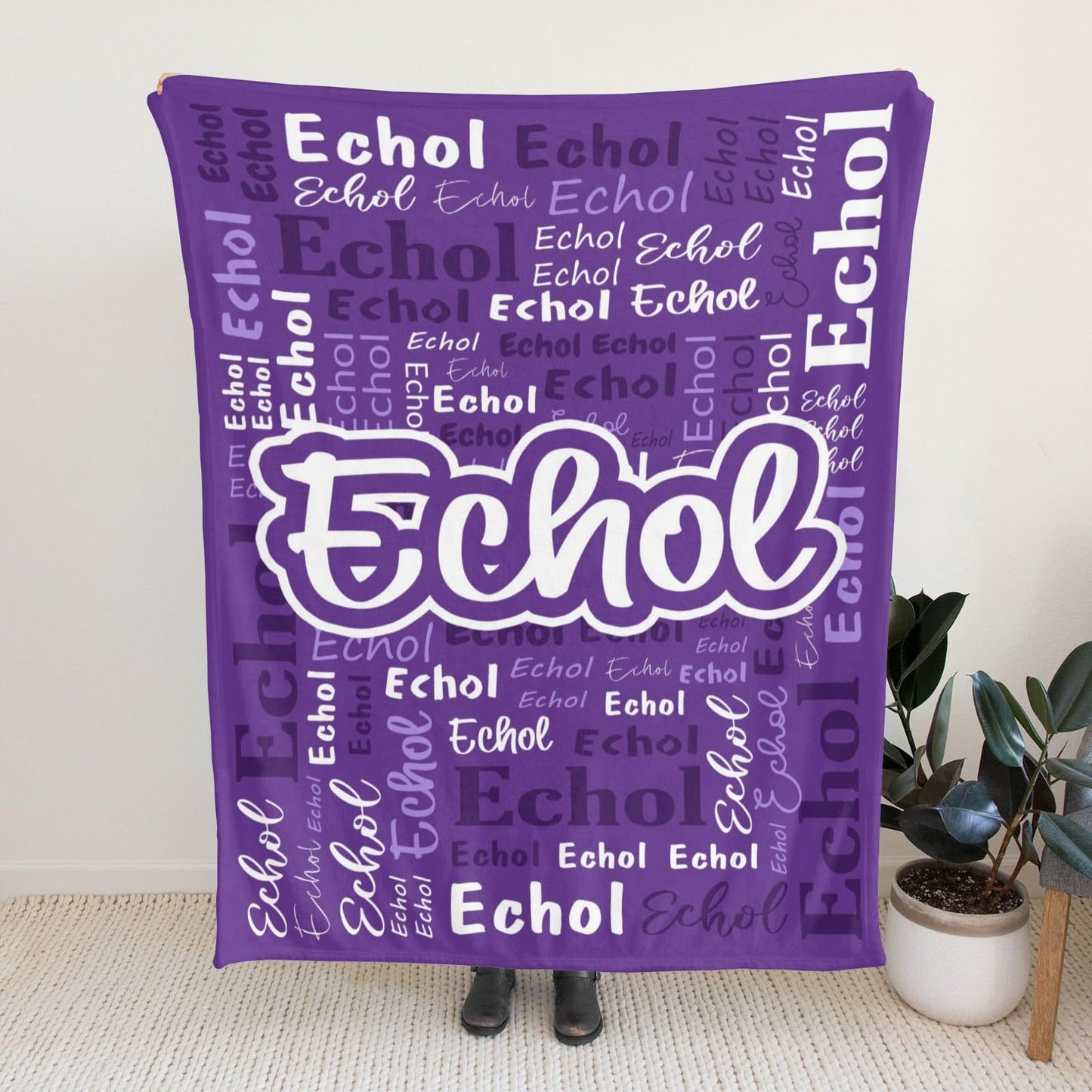 Custom Blanket with Name Personalized Blankets for Kids Adult Boys Girls Flannel Monogrammed Customized Blankets Throw (40''x50'')