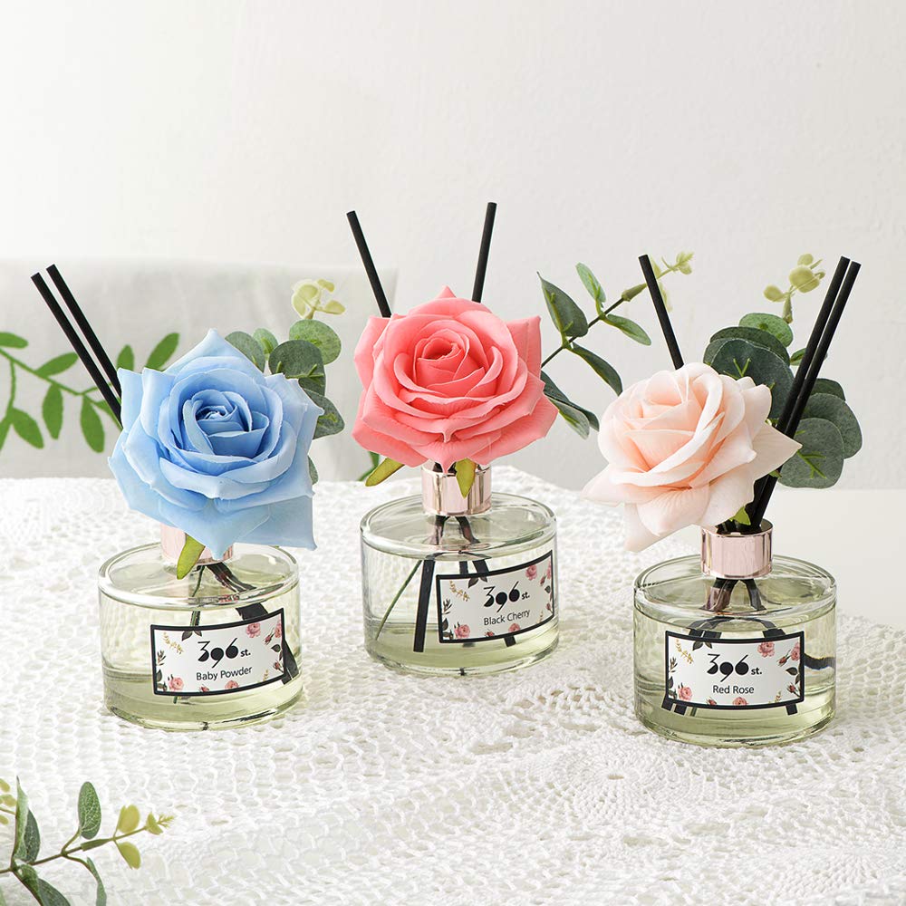 396 st. Rose Flower Reed Diffuser, Red Rose(Also Known as Rose Perfume), 200ml(6.7oz) / Reed Diffuser Sets, Scentsy Home Fragrance, Scented Oils, Home & Bathroom Décor