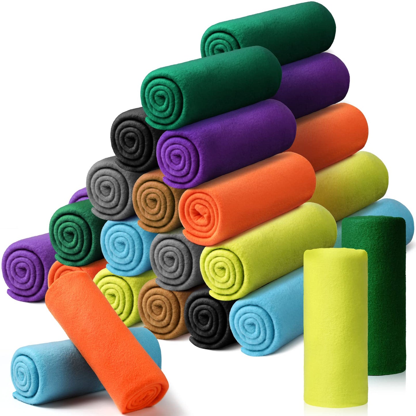 Kinlop 40 Packs Fleece Blanket Bulk 60 x 50 Inch Soft Lightweight Fleece Cozy Blanket Warm Throw Plush Pet Throw for Bed Couch Sofa Home Office Wedding Gifts Travel Camping (Fresh Color)