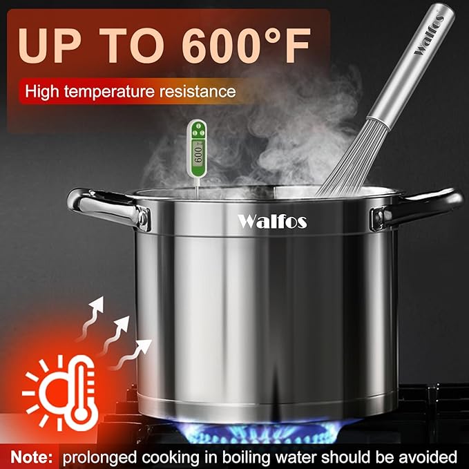 Walfos Whisks Large Whisk Set of 2, Heavy Duty Stainless Steel Wire Whisk Ideal For Beating Eggs, Mixing Batter & Blending Sauces.（13in+17in)