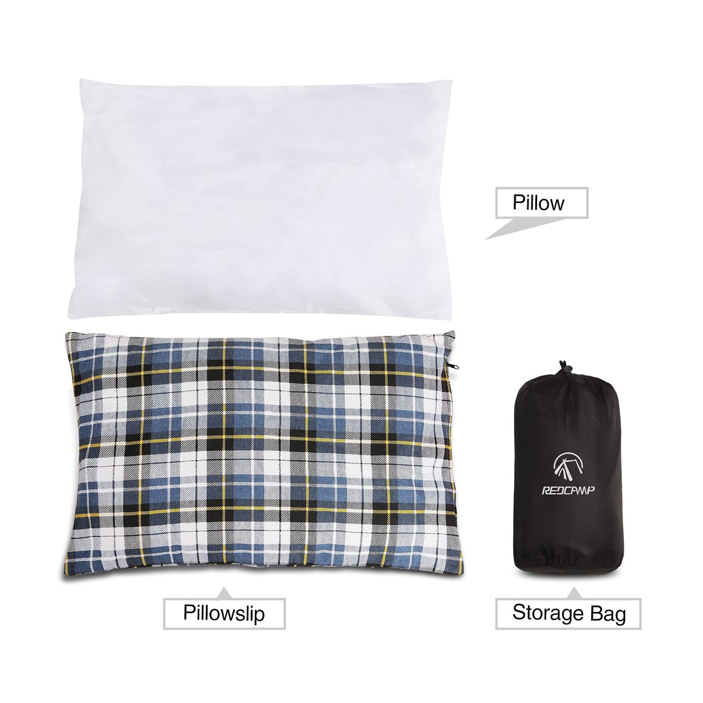 REDCAMP rc16031 Outdoor Camping Pillow Lightweight, 1 Count (Pack of 1), Blue and Grey