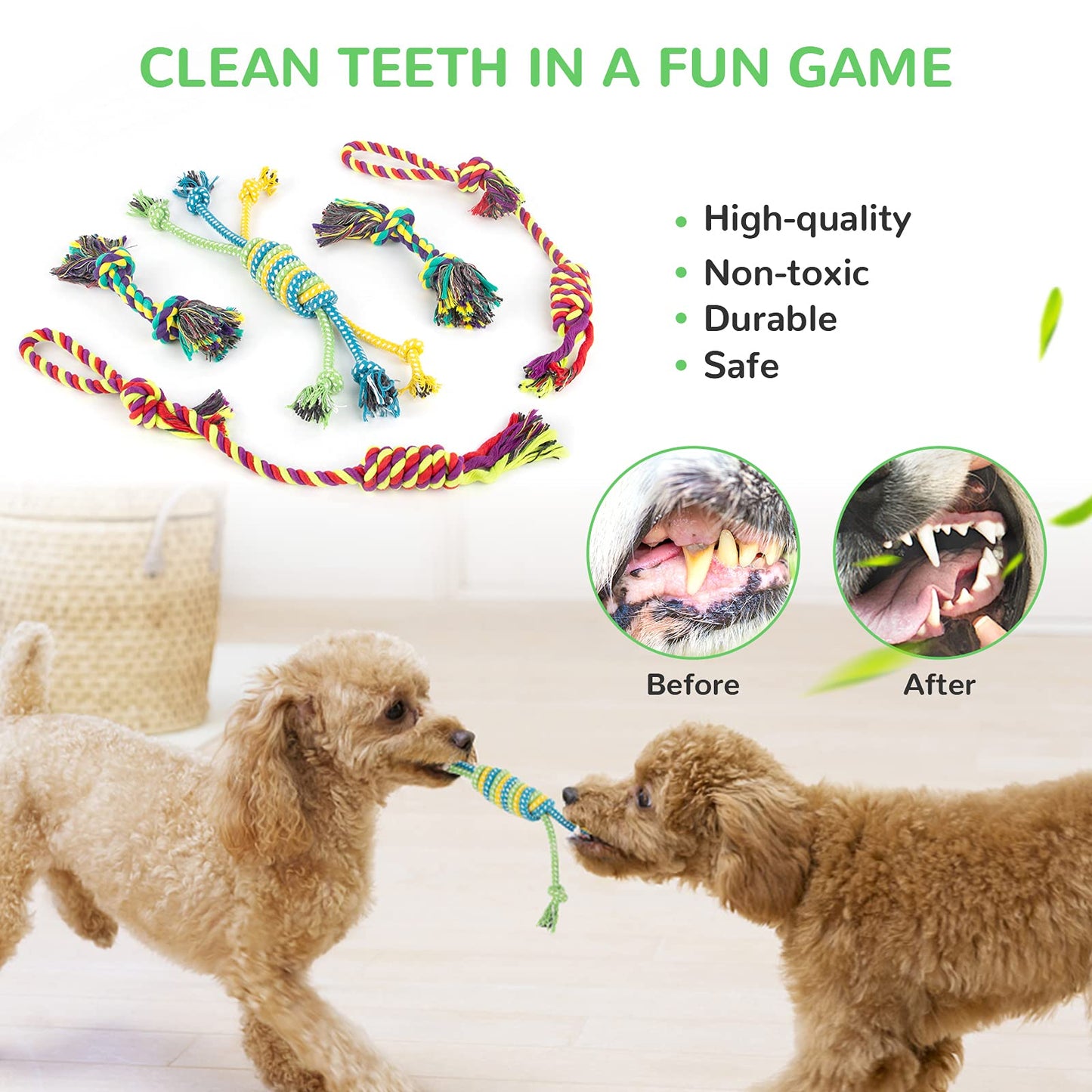 LEGEND SANDY Puppy Toys, Squeaky Dog Toys for Small Dogs, 12 Pack Puppy Chew Toys for Teething, Dog Rope Toy and Cute Stuffed Animals Value Bundle
