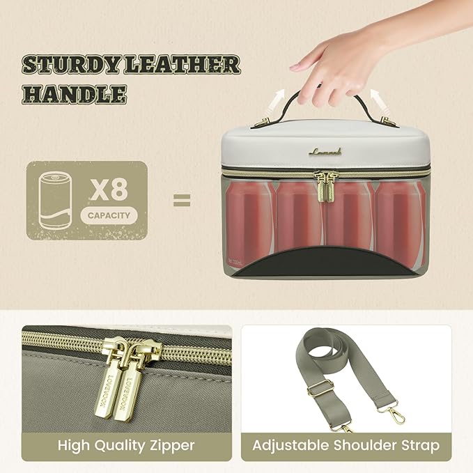 LOVEVOOK Lunch Box for Women,Adult Insulated Lunch Bag for Women,Leakproof Cooler Bag for Office Picnic Hiking Beach,Lunch Tote Bagwith Adjustable Shoulder Strap