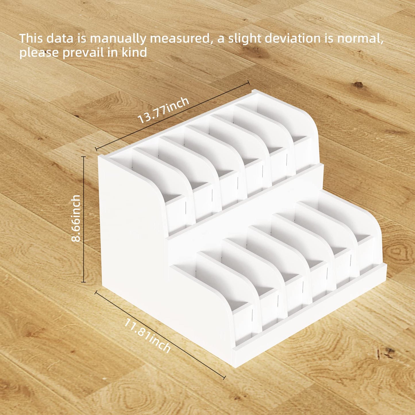 QI XING Belt Organizer - 12 Grid Belt Rack, Drawer Storage Holder for Closet, Displayer for Men & Women (White)