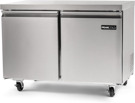 PEAK COLD Commercial Under Counter Stainless Steel Freezer; 48" W