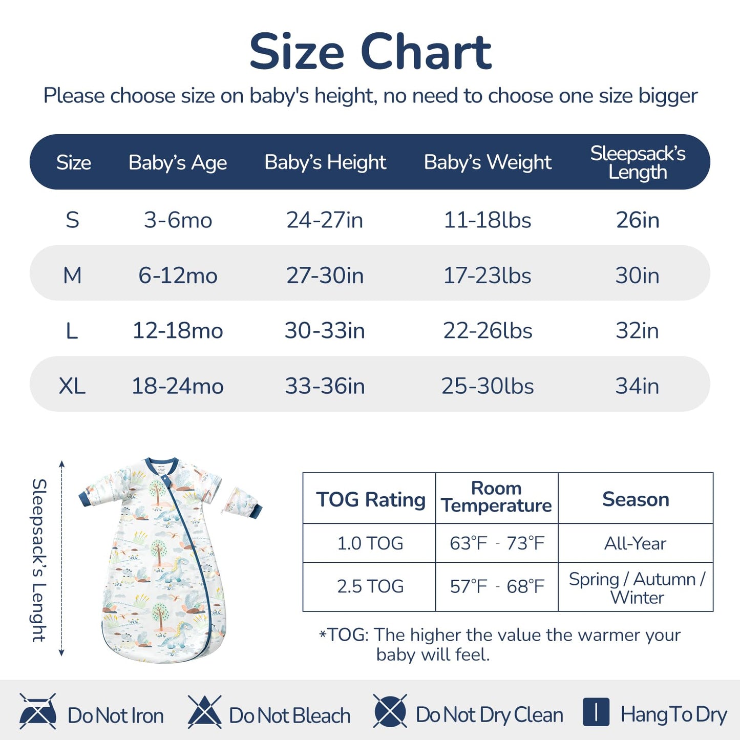 usbettas Baby Sleep Sack 6-12 Months, Cotton Long Sleeve Sleep Sack, 1.0 Tog Lightweight Transitional Swaddle with Temperature Strips, 2-Way Zipper Wearable Blankets for Toddler,Dinosaur